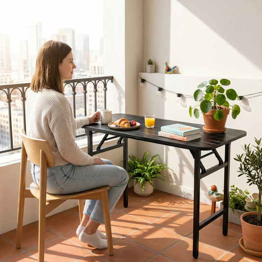 Folding Study/Work Table (Marble Look)
