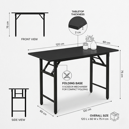 Folding Study/Work Table (Black)