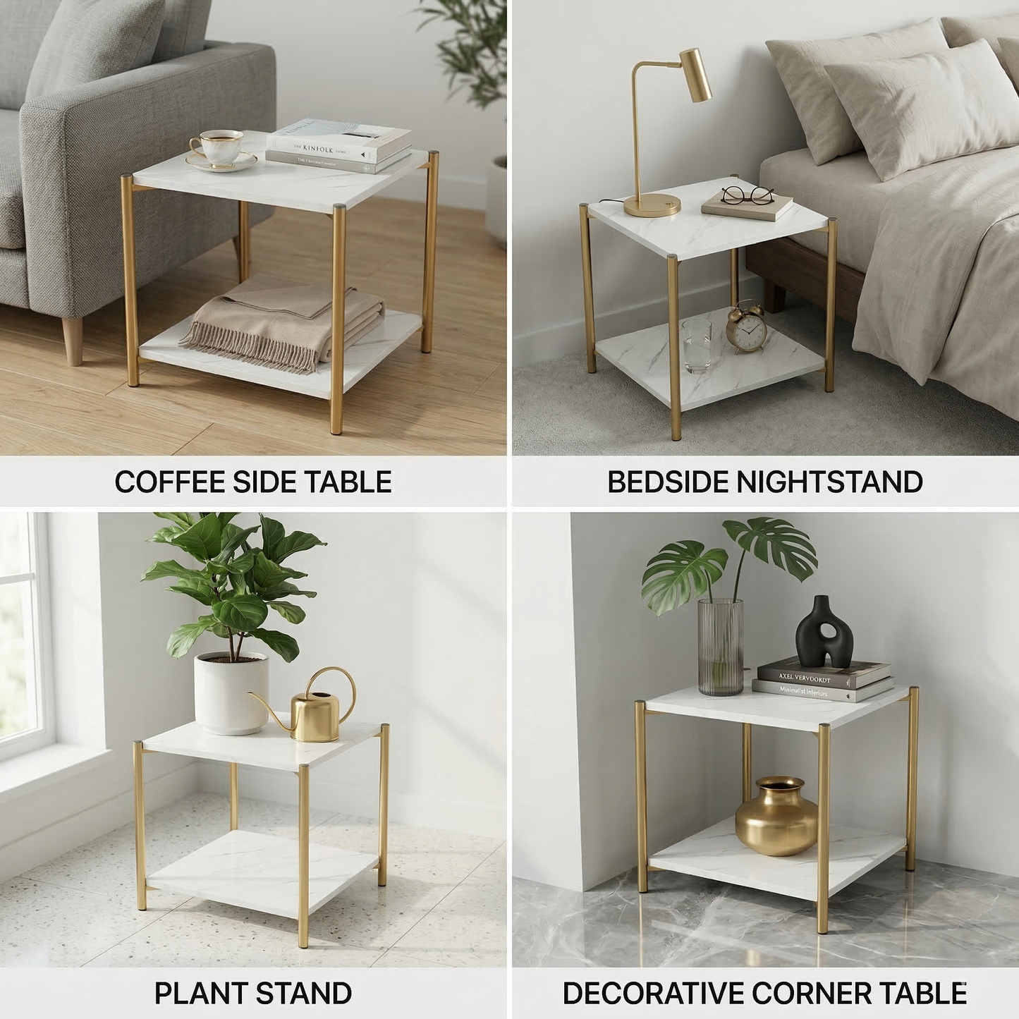 Square Coffee Side Table - (White)