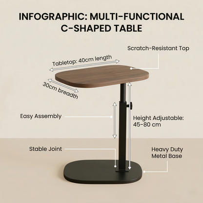Adjustable Height Side Table