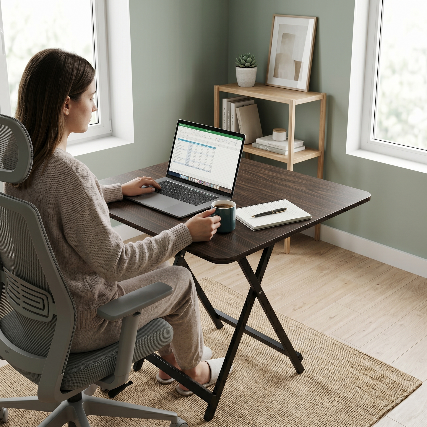 Square Foldable Table (Wood Color)
