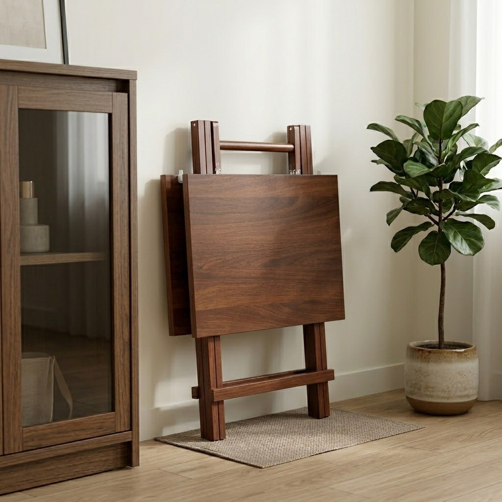 Square Foldable Table (Walnut)