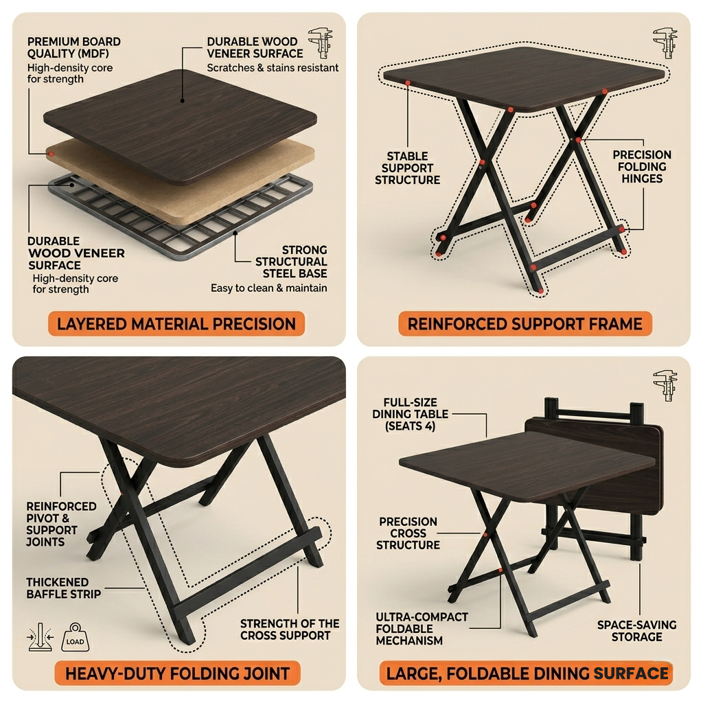 Square Foldable Table (Wood Color)