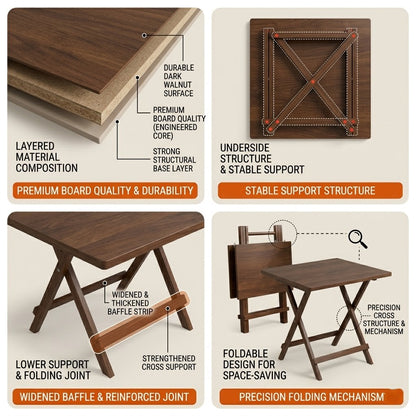 Square Foldable Table (Walnut)