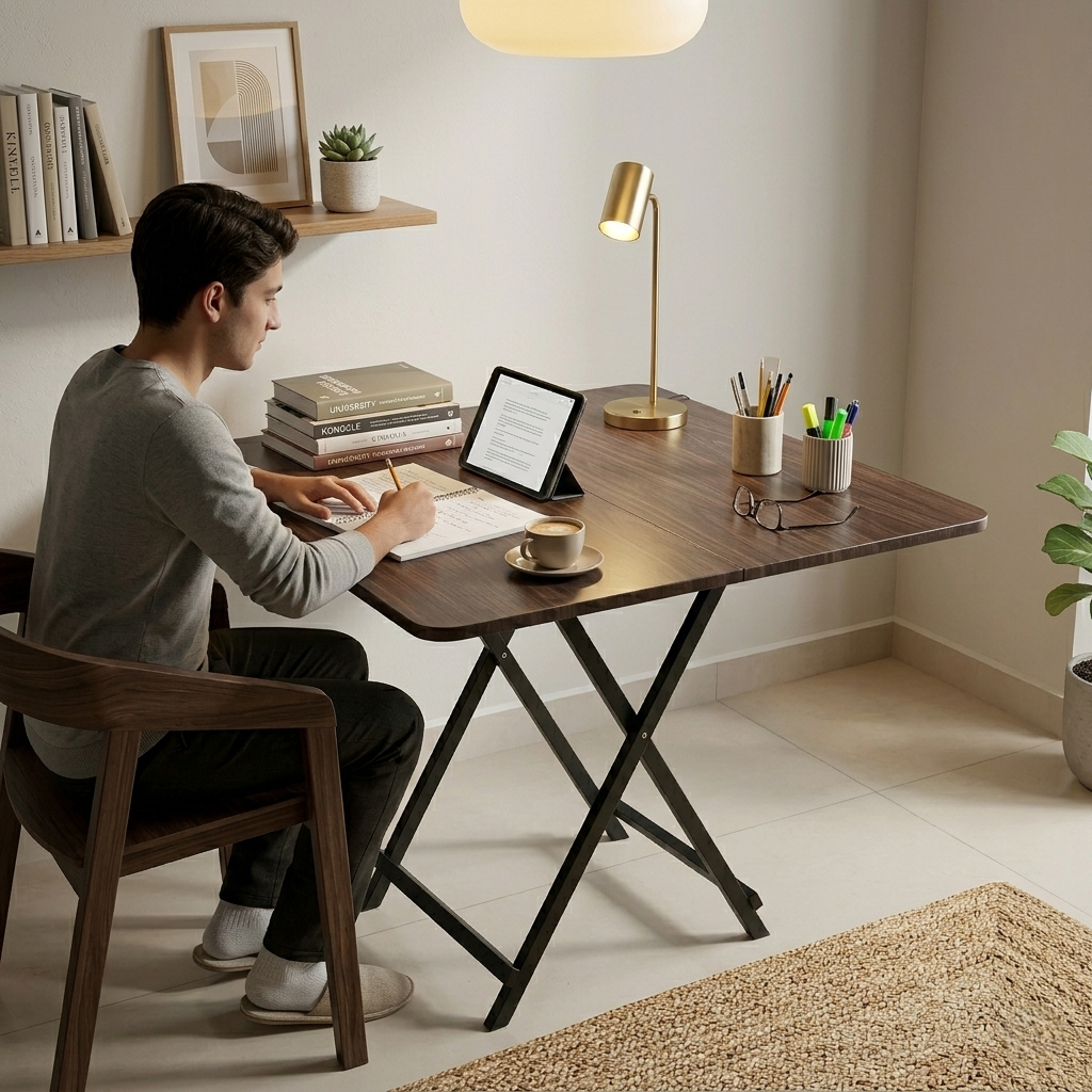 Square Foldable Table (Wood Color)