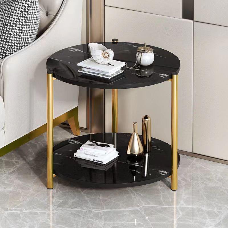 Round Coffee Side Table - (Black)
