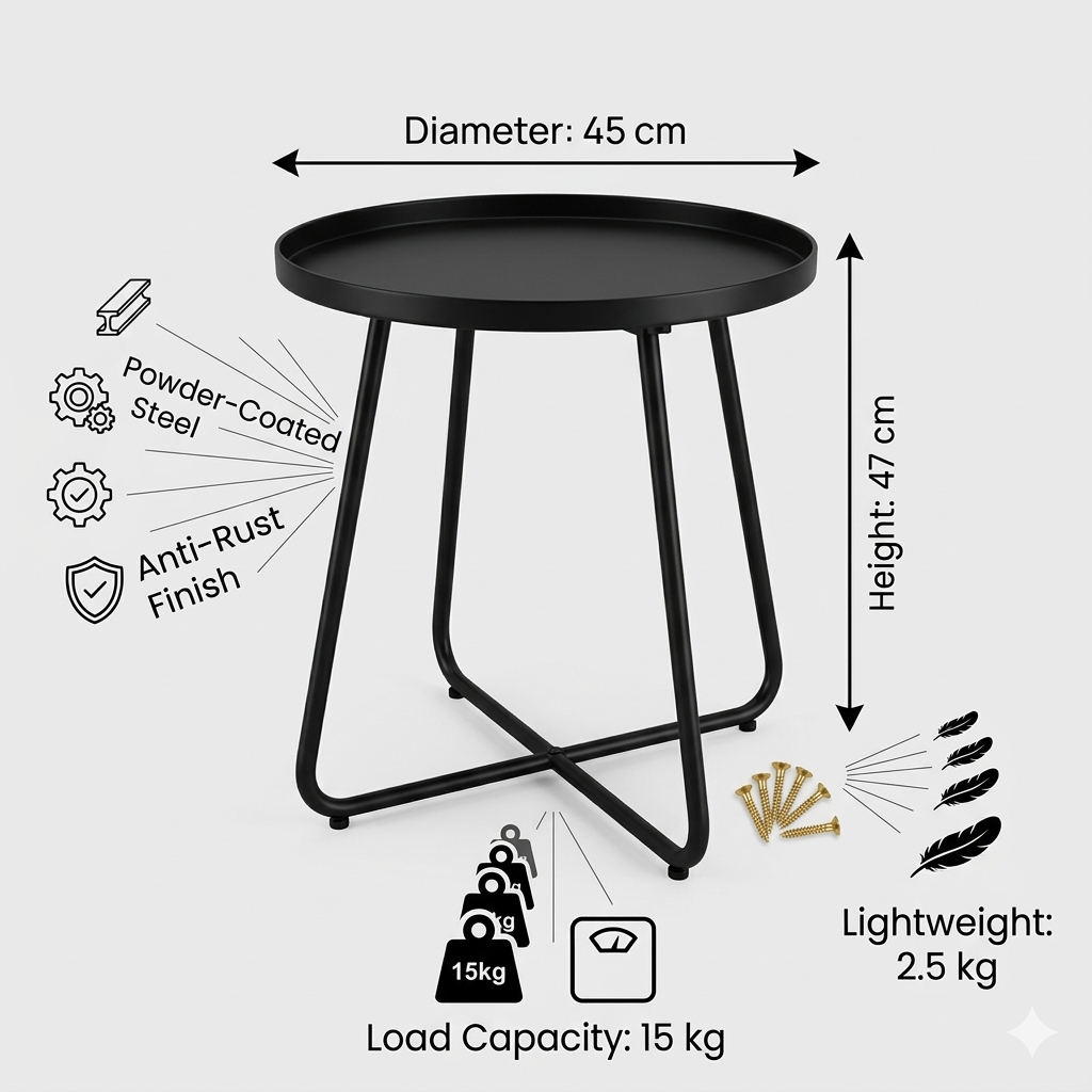 Round Metal Side Table