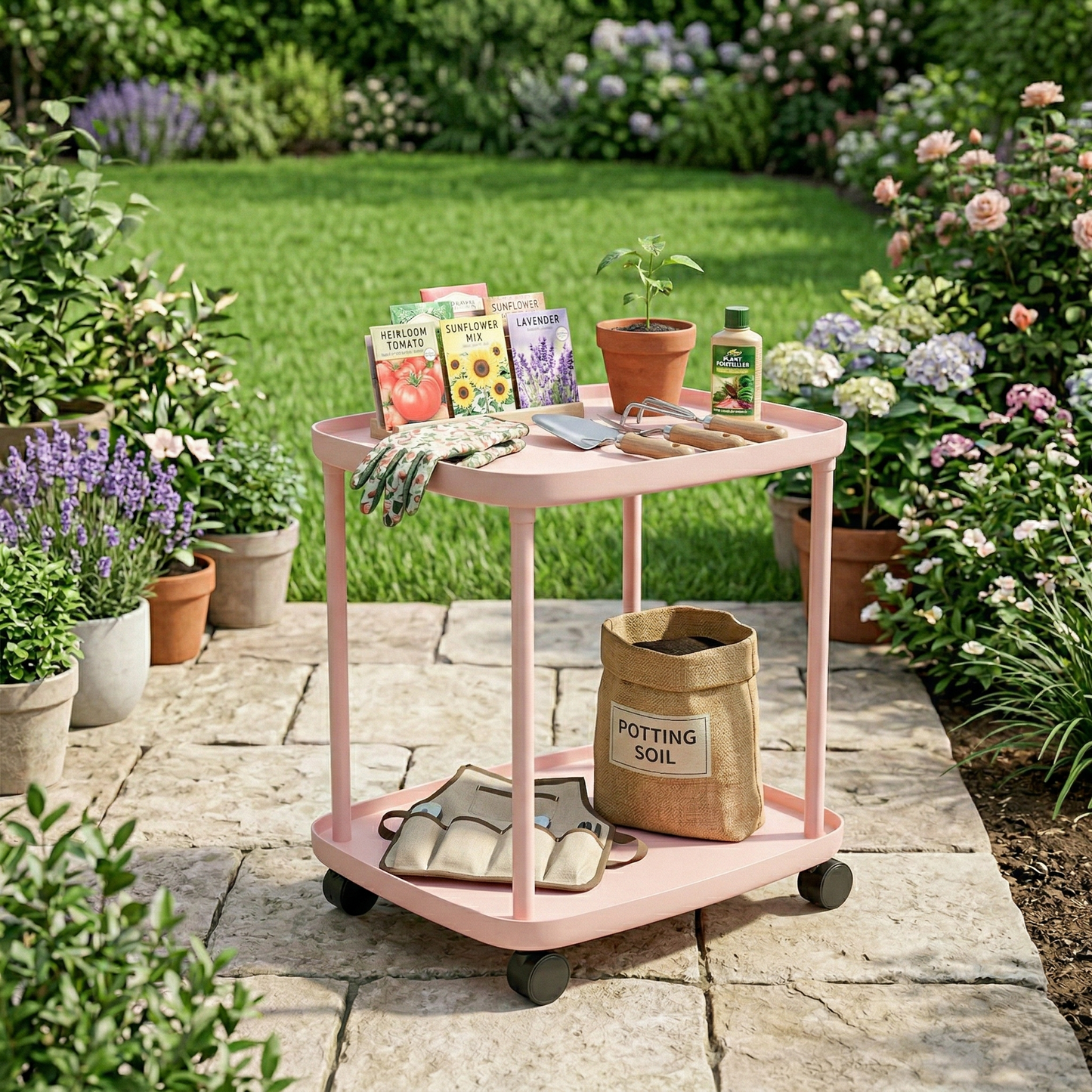 Plastic Rolling Tray Side Table