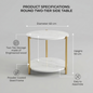 Round Coffee Side Table - (White)
