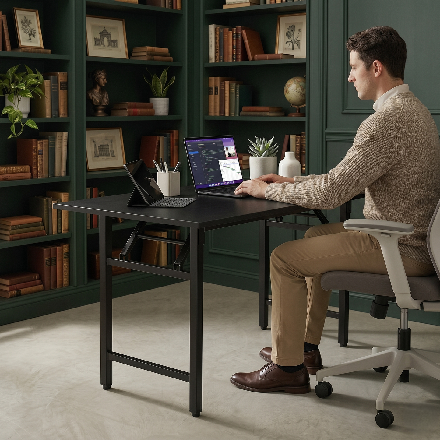 Folding Study/Work Table (Black)