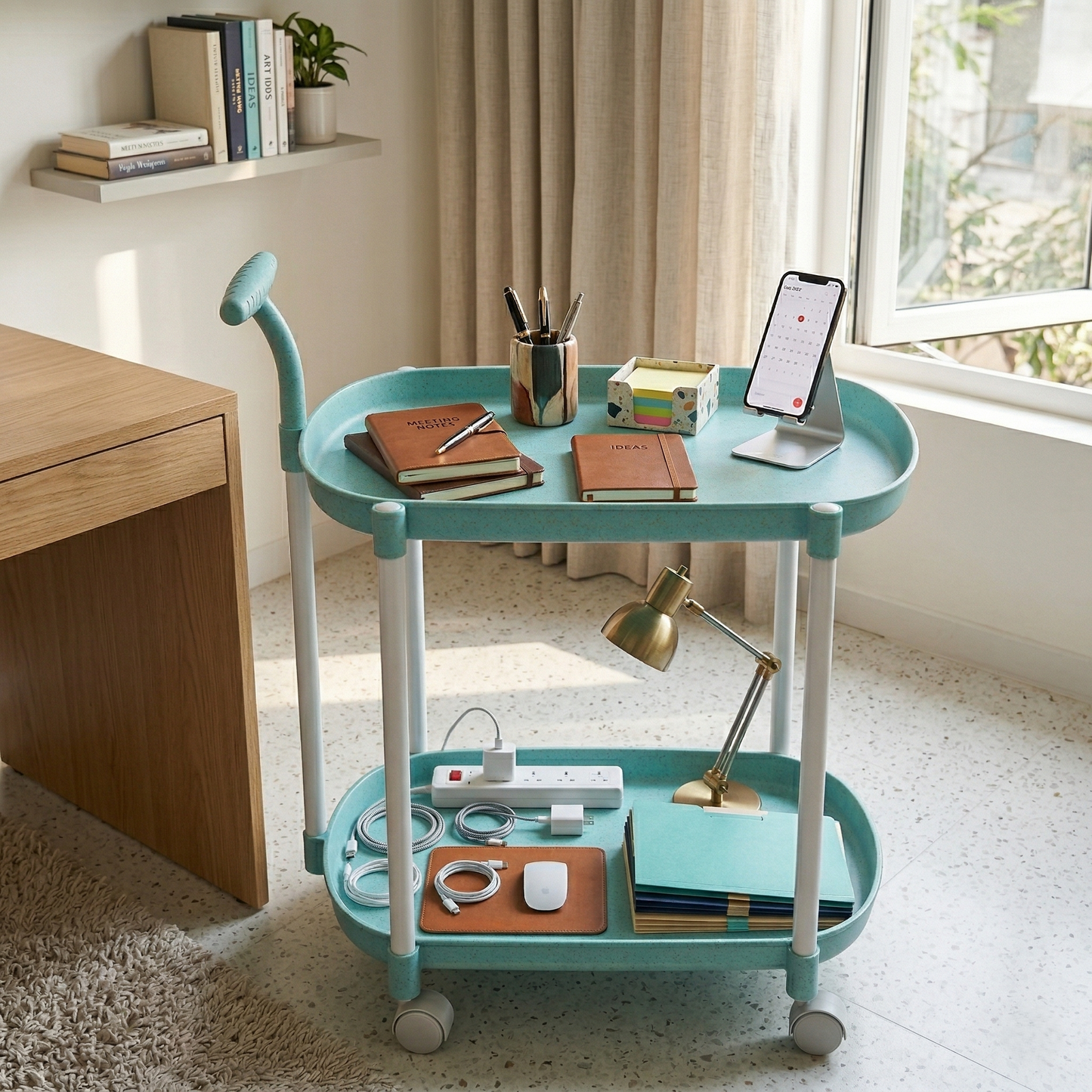 Rolling Utility Cart with Handle