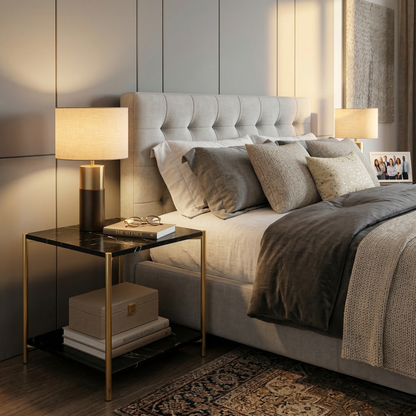 Square Coffee Side Table - (Black)