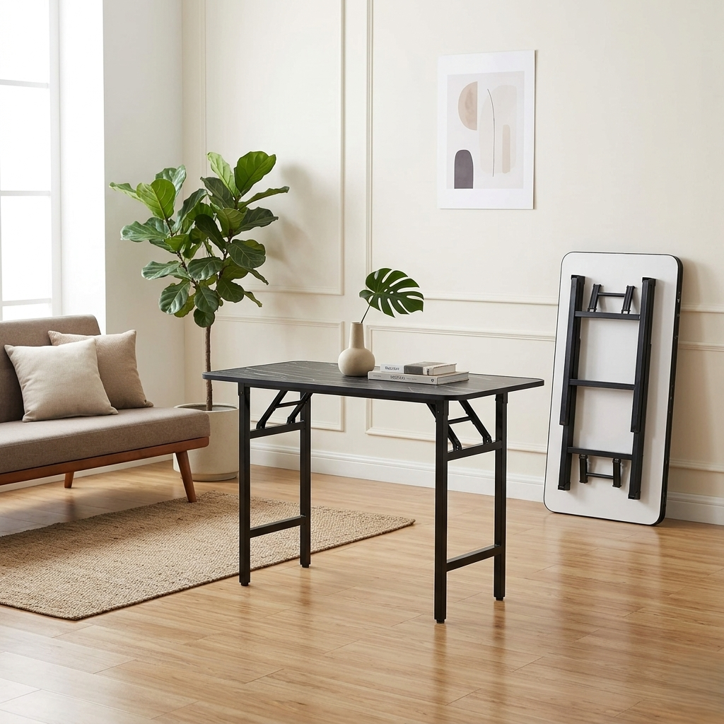 Folding Study/Work Table (Marble Look)