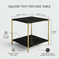 Square Coffee Side Table - (Black)