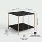 Square Coffee Side Table - (Black)