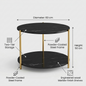Round Coffee Side Table - (Black)