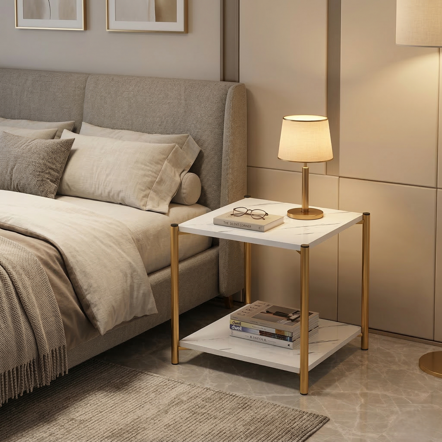 Square Coffee Side Table - (White)