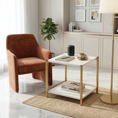 Square Coffee Side Table - (White)