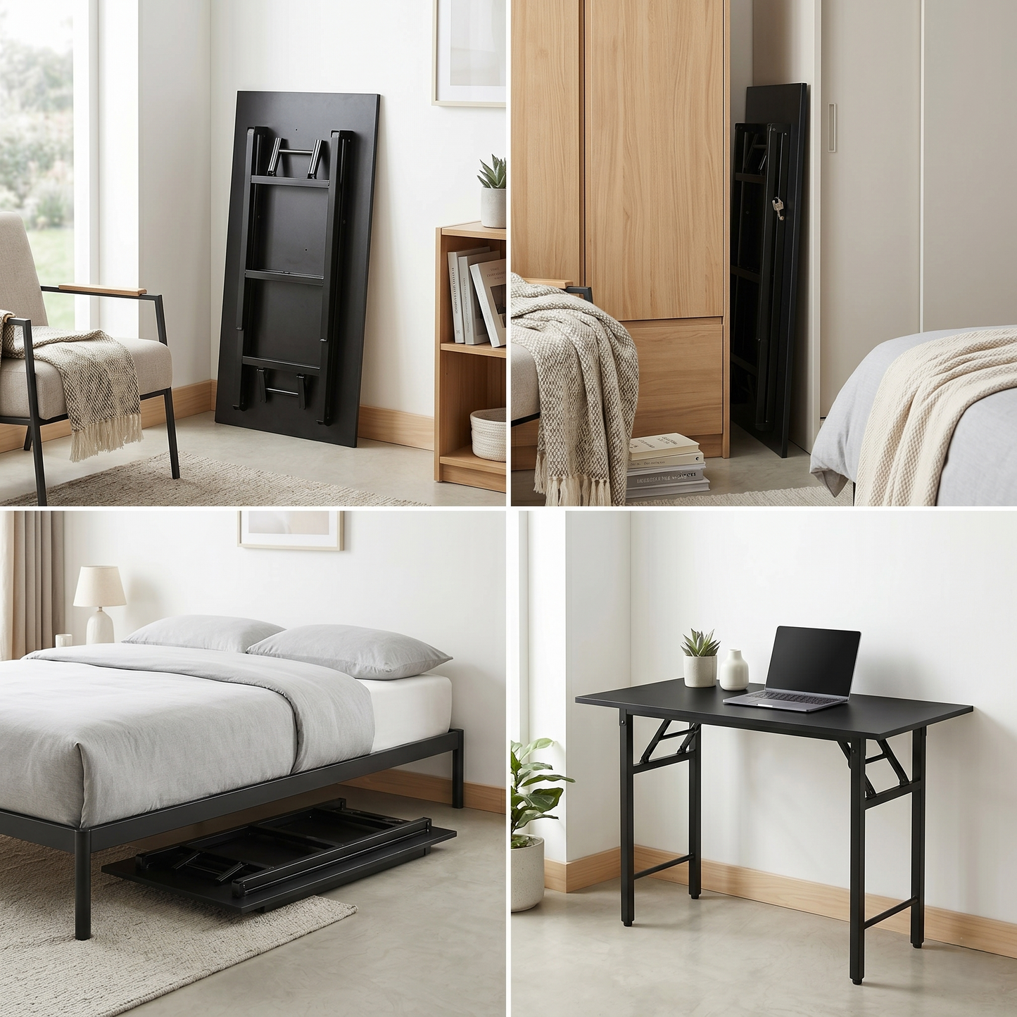 Folding Study/Work Table (Black)