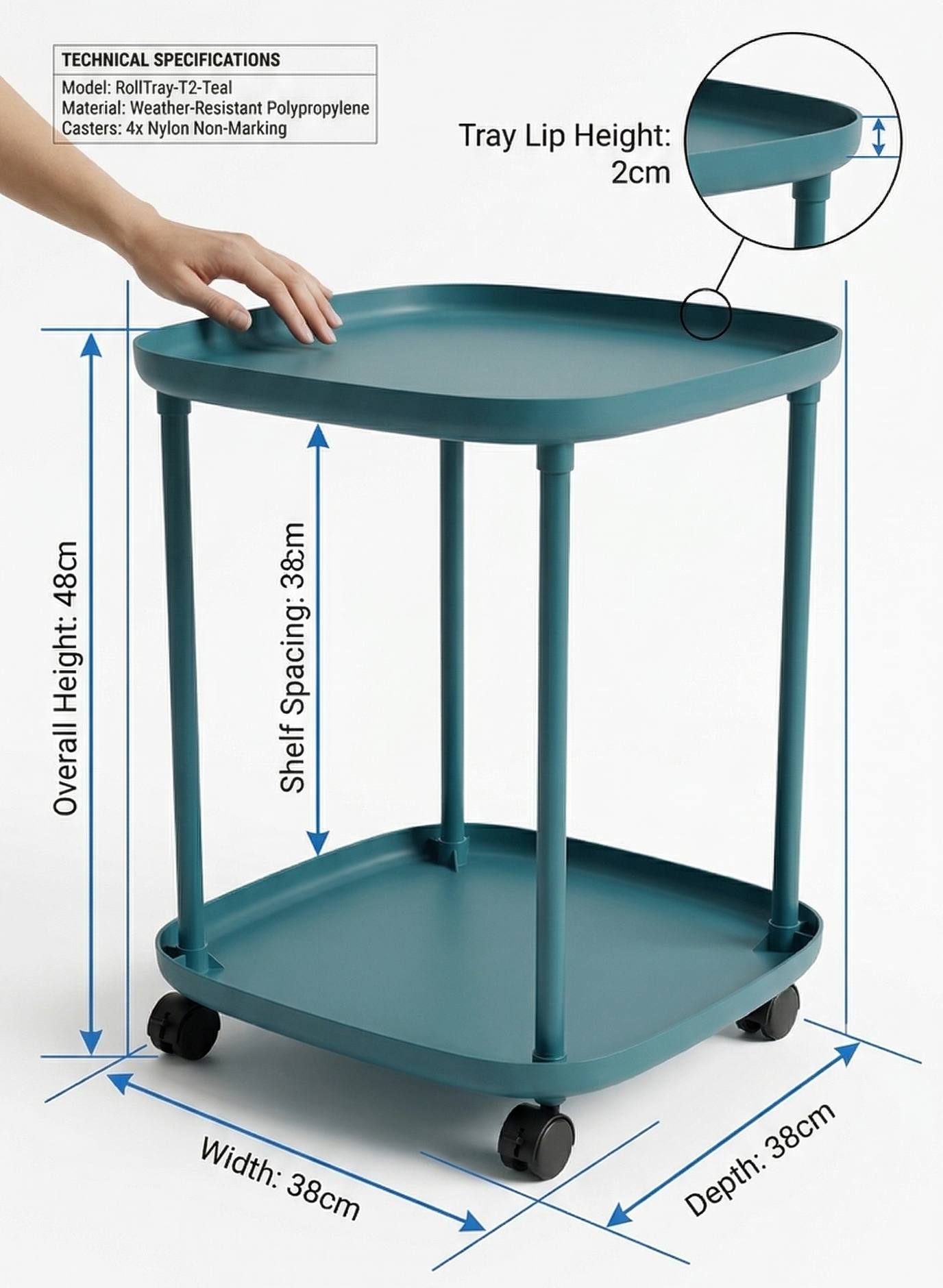 Plastic Rolling Tray Side Table