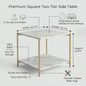 Square Coffee Side Table - (White)